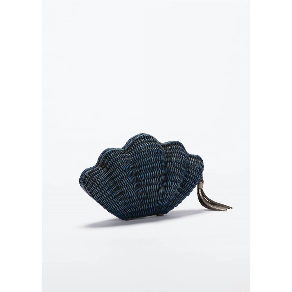 NEW KAYU women's jane rattan clutch in blue